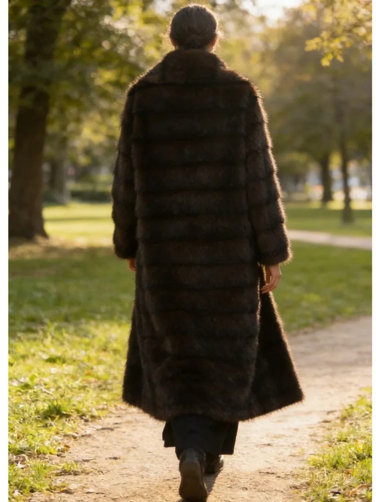 DFDG المرأة 2025 ايكو فو السمور شال فرو طوق مصمم معطف الشتاء الفاخرة الدافئة المألوف تيدي سترة معطف مميز #5