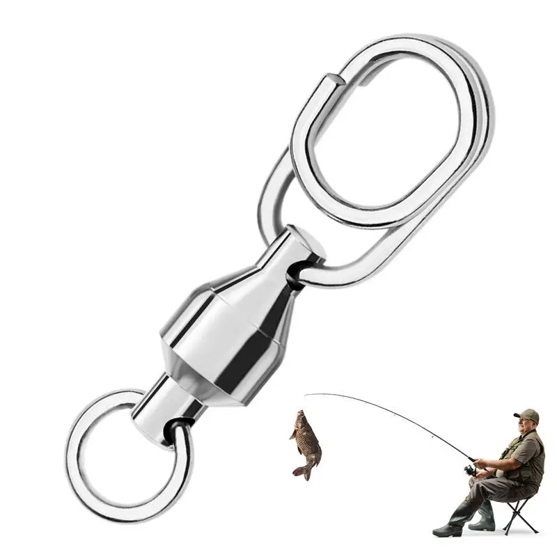 Fishing Swivels Snap Ball Bearing Swivel Stainless Split Rings Hooked Snap Rolling Swivel Carp Fishing Lure Connectors