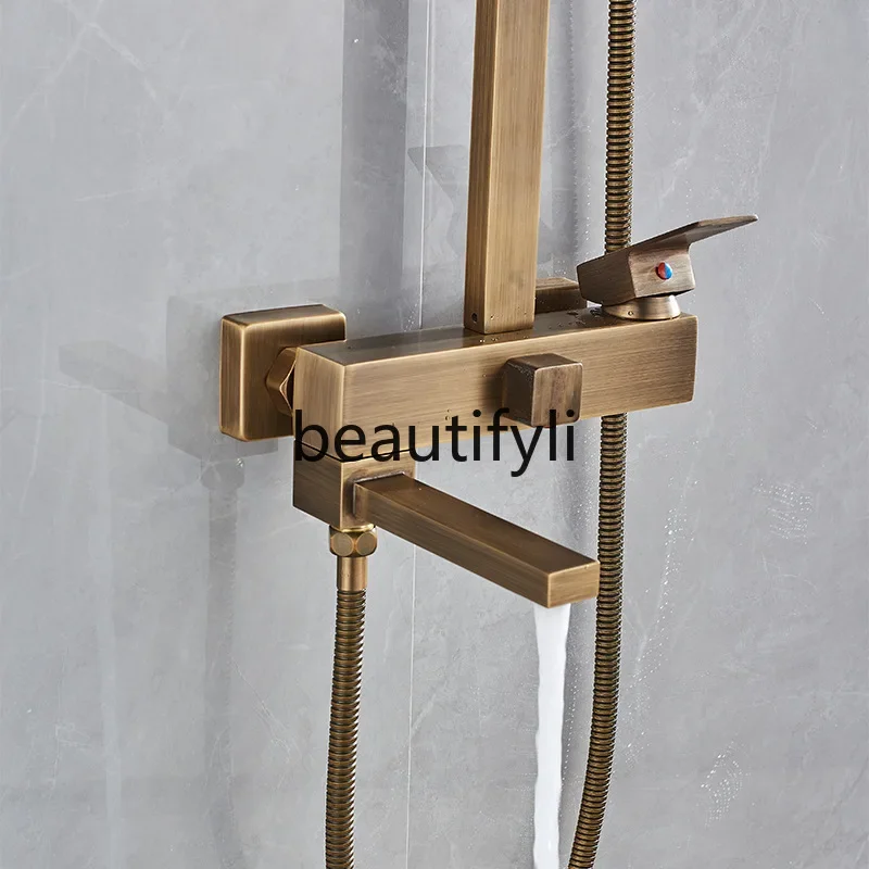 Bathroom toilet home bath retro simple shower hot and cold faucet