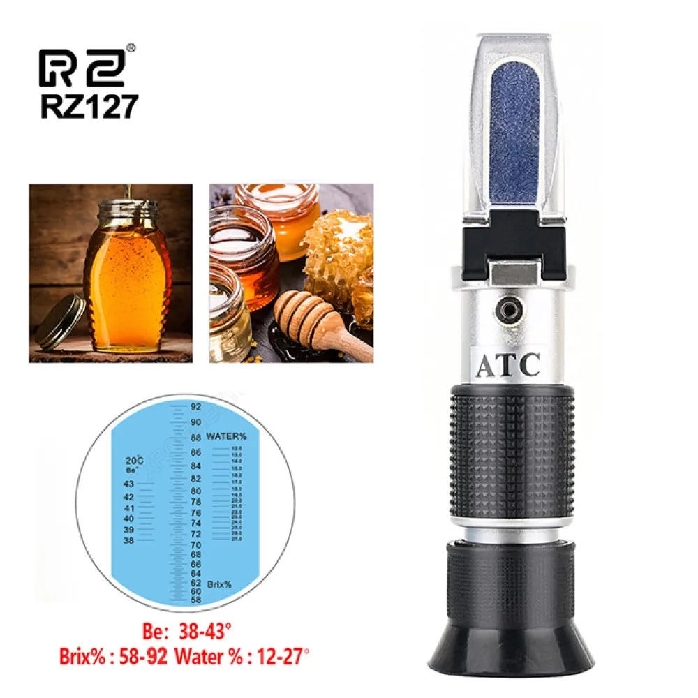 RZ High Concentration Brix Water 3 in 1 58%~92% Honey Refractometer Bees Sugar RZ127