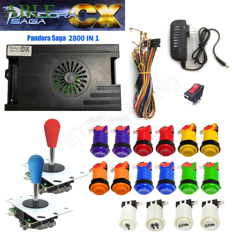 Pandora Saga Box CX 2800 in 1 DIY Kit 5 Pin 8 Way Joystick American Style Push Buttons Bartop Arcade Game MAME Console Cabinet