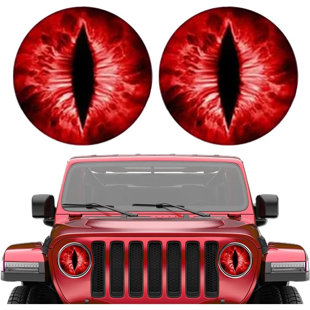 Personalised Cool Beast Eye Headlight Stickers 2024 New 3D Eyes Car Stickers For Off-road Headlights Waterproof Stickers