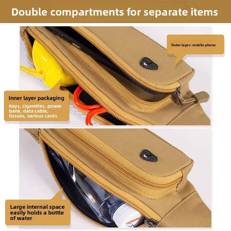 حقيبة خصر رياضية للرجال للمشي لمسافات طويلة في الهواء الطلق وحزام مقاوم للماء سميكة ومقاومة للاهتراء وسعة كبيرة #5