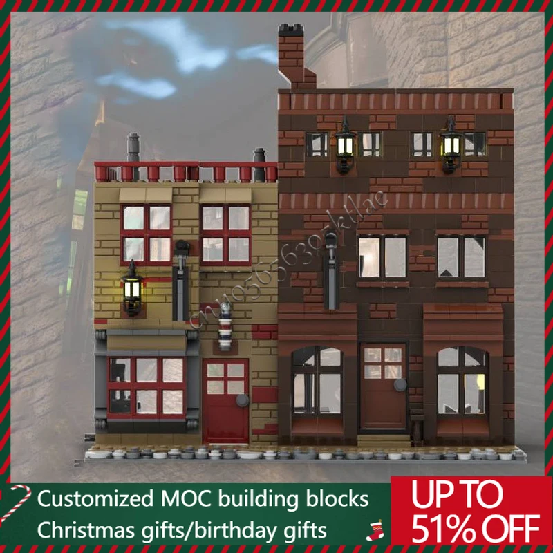 

959 PCS MOC Creative Street Barbershop Modular Construction Model Building Brick Series Diy Education Assembly kids Toys Gifts