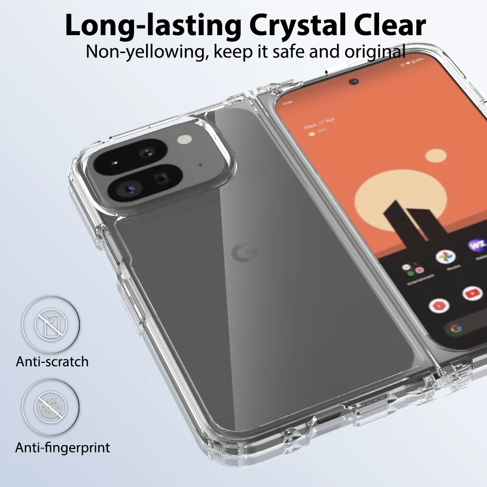 Etui na Google Pixel Fold 2 Przezroczyste, akrylowe etui na Google Pixel Fold 2 Odporny na wstrząsy zderzak Funda