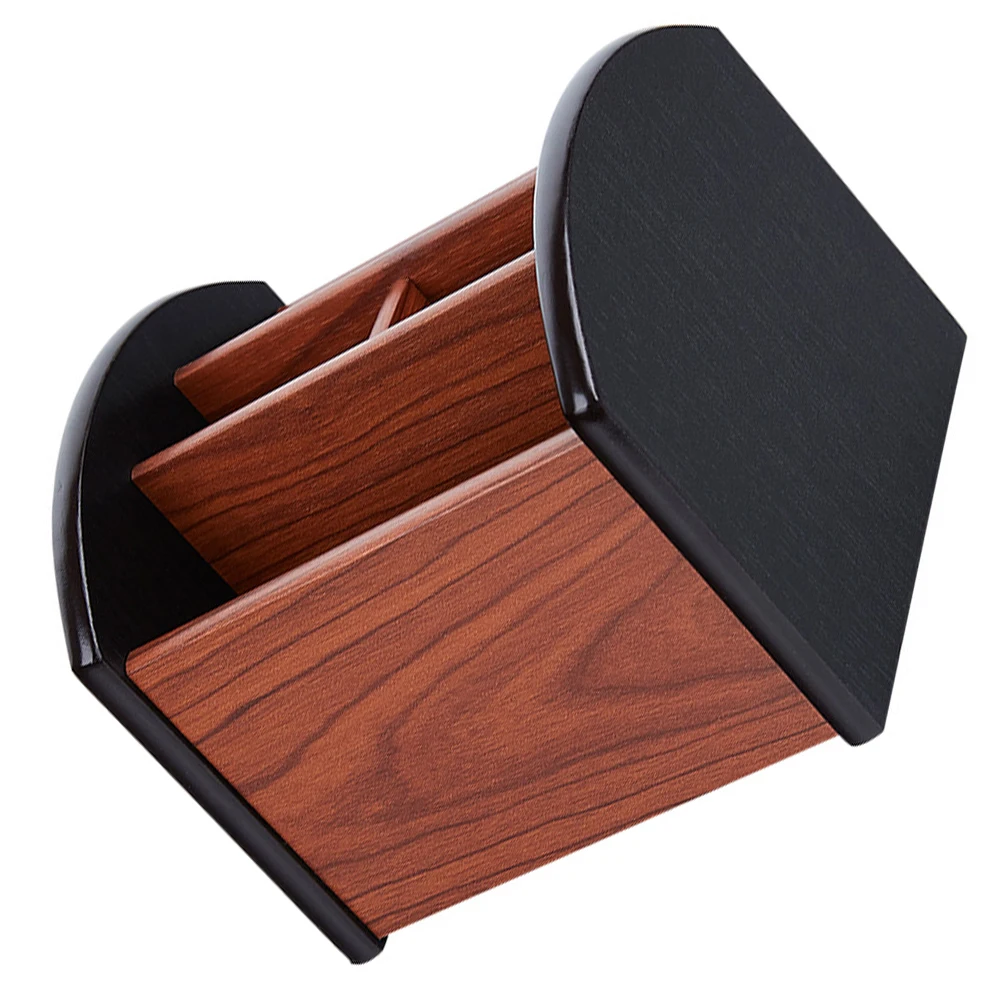 

Wooden Pen Holder Remote Control Storage Box Organizer Cell Phone Sundries Desk Container