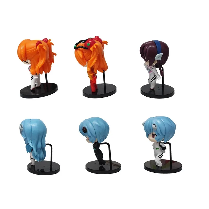Neon Cute Genesis Classic Evangelion Cute Chibi Anime Girl Figure Model Mini Doll Toy for Cake Decoration and Desktop Display view 3