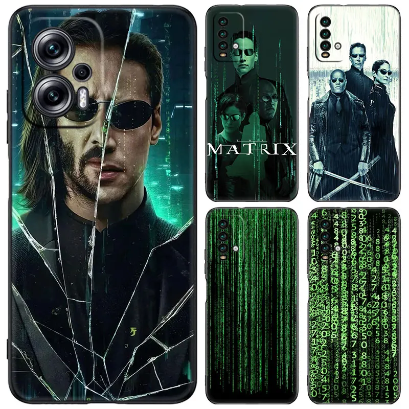 The Matrix Black Phone Case For Xiaomi 13T 12T Pro 12 11 Lite NE 11T Pro 5G Redmi 12 A1 A2 Plus 10A 10C 9A 9T 9C Cartoon Cover