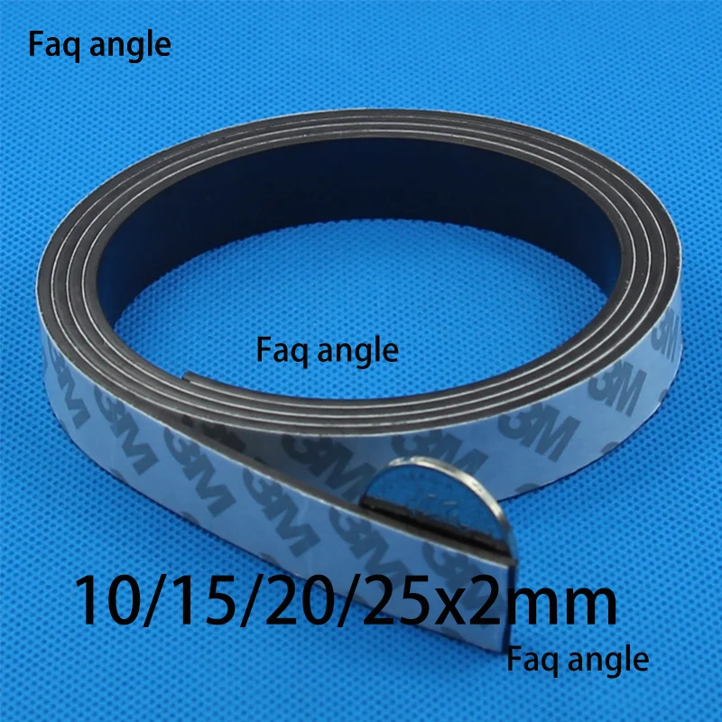 1Meter Imanes De Neodimio DIY Magnets 10/15/20/25x2mm Rubber Magnet Self Adhesive Flexible Magnetic Strip Rubber Magnet Tape