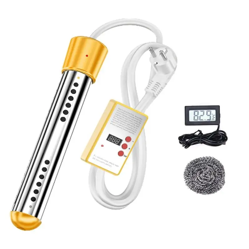 

Погружной водонагреватель Y32A, электрический погружной водонагреватель мощностью 1500 Вт с таймером, защитная крышка из нержавеющей стали, вилка европейского стандарта