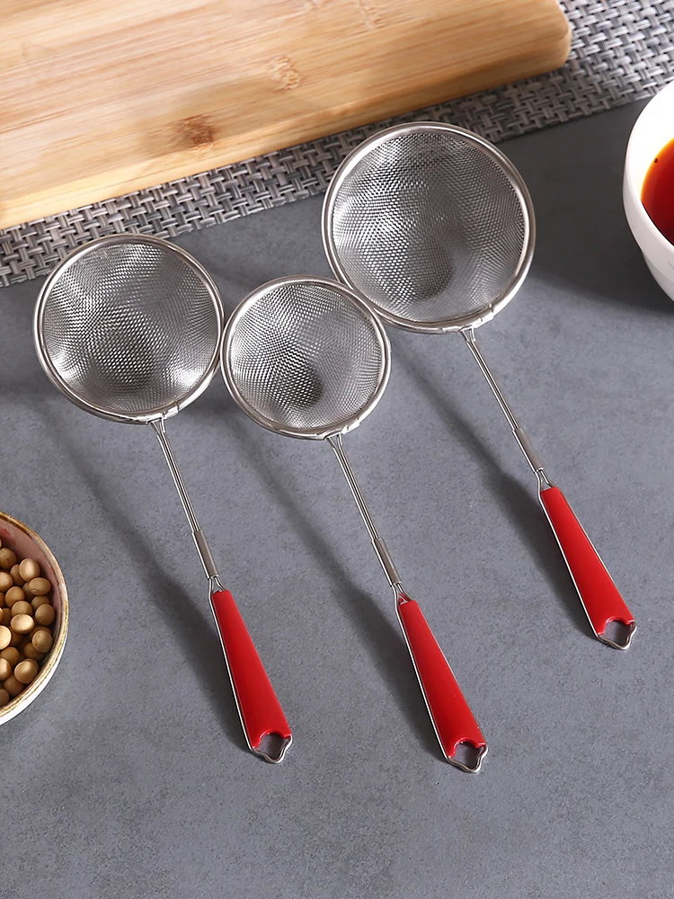 Colanders Stainless Steel Soybean Milk Fruit Juice Filter Screen Household Kitchen Superfine Oil Separation Leaky Spoon