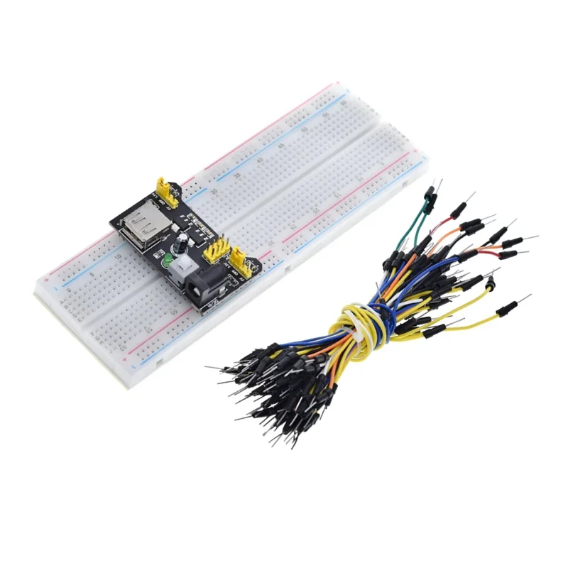MB-102 400 830 Holes Bread Board Power Module+65pcs Jumper Wires MB102 Breadboard Dupont Line Test Develop DIY for Arduino Kit