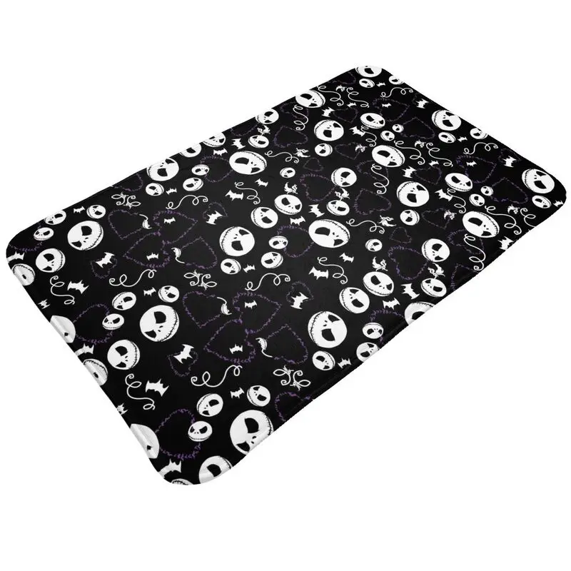 Custom The Nightmare Before Christmas Front Door Mat Anti-Slip Outdoor Absorbent Jack Skellington Doormat Kitchen Rug Carpet