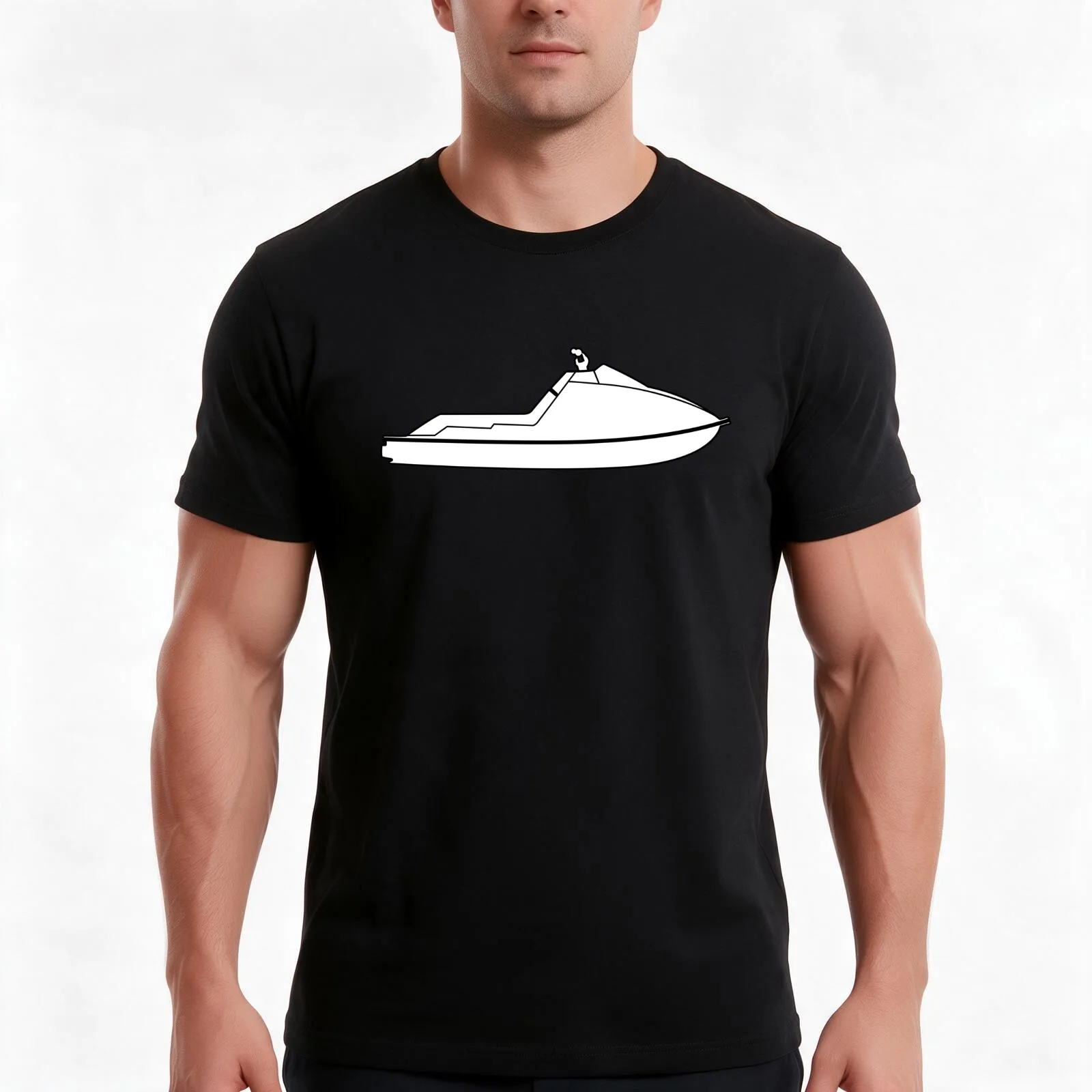 Stand Up Jet Ski Vintage Old School X2 Men T Shirt cotton t shirts man 100%