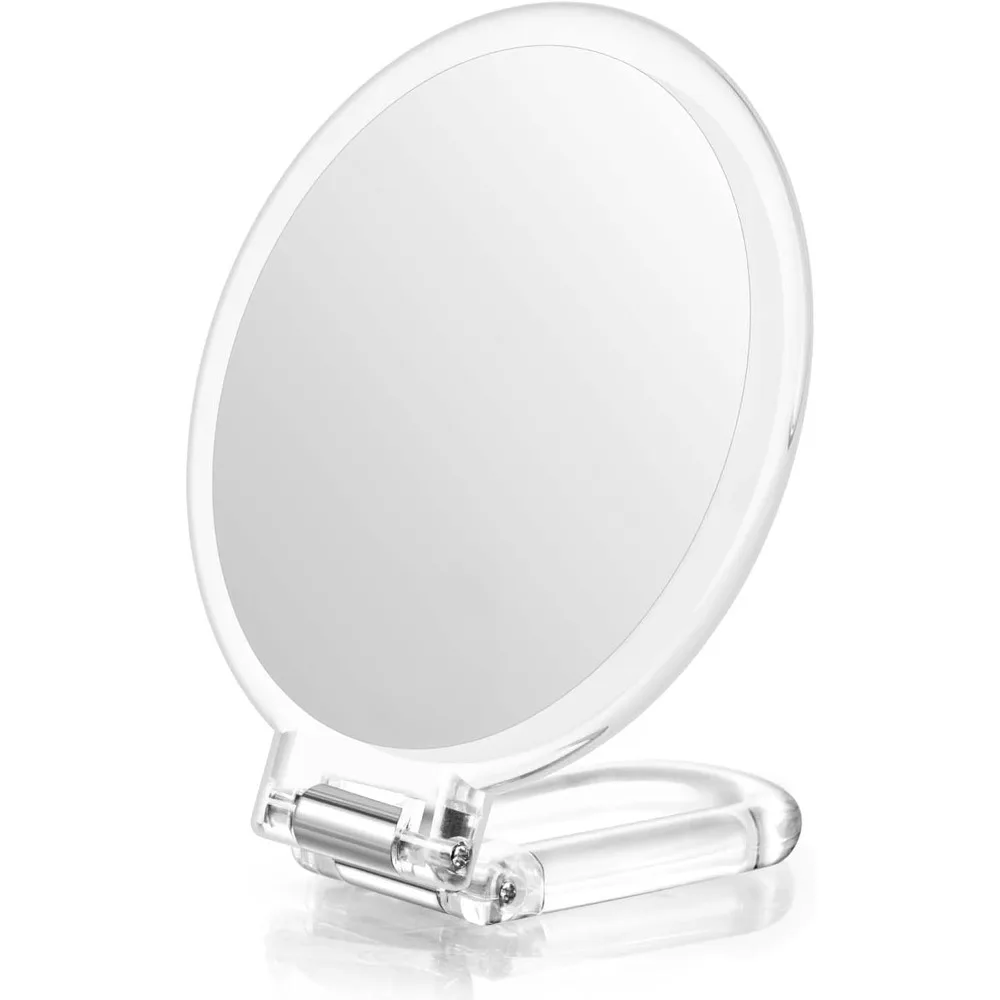 

Handheld Mirror, Magnifying Double Sided, 1X 15X Magnification, Travel Folding Adjustable Rotation Pedestal, Desk Makeup Mirror