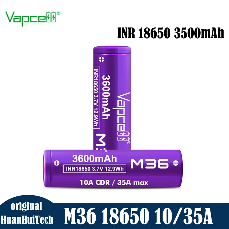 Bateria de lítio vapcell m36 3600mah original inr 18650 10a/35a 3.7v bateria recarregável de alta capacidade para ferramentas elétricas