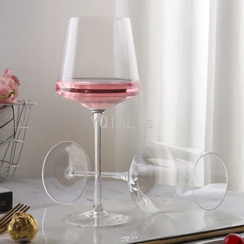 Light Luxury Art 450-650ml Burgundy Red Wine Cup Handmade Square Goblet Fashion Festival Banquet Family Drinkware Gift