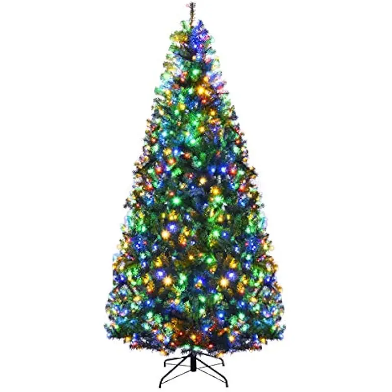 7FT Eco-Friendly PVC Christmas Tree with Auto-Spread Branches • 400 Multicolor LED Lights • 11 Dynamic Flash Patterns • Dual-Ton