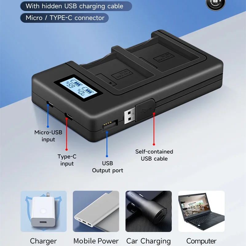 Camera Battery Charger USB Dual NB-10L NB10L NB 10L for Canon SX40 HS SX40HS SX50 PowerShot SX40 HS SX50 HS SX60 HS