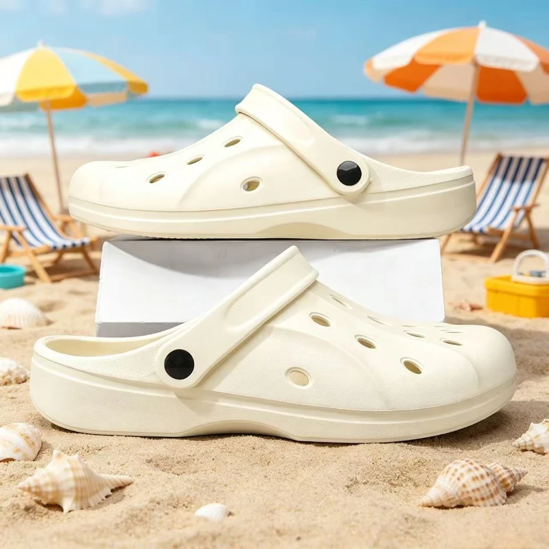 

Summer Hollow Out Closed Toe Non-slip Slippers Soft Bottom Clogs Sandals Women Men Lightweight Outdoor Thick-soled Garden Shoes