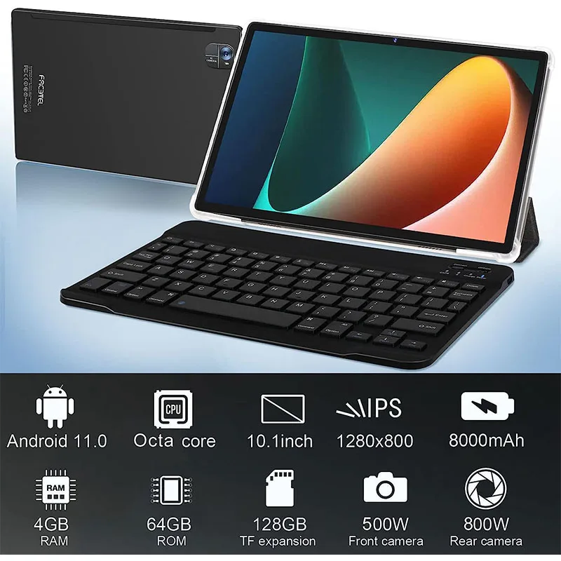 Global Version Facetel Q10 Tablet 10 Inch Octa Core 4+64GB 8000 mAh Tablete PC 120Hz 2.5K LCD Display Black Tablet Android 11