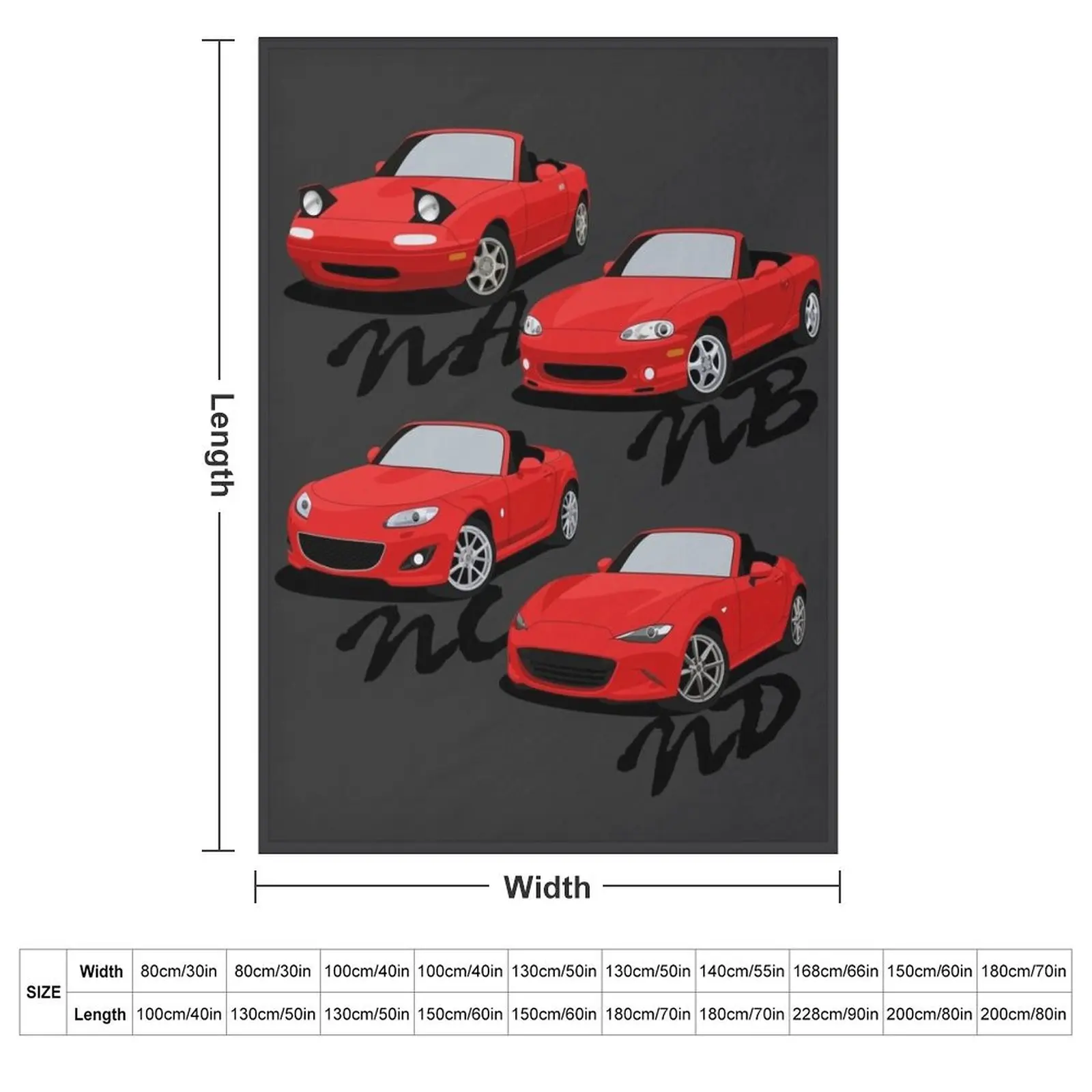 Miata Generations Throw Blanket manga Luxury Brand warm for winter Soft Blankets