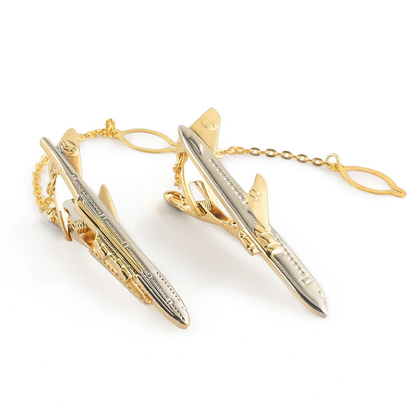 Altın Uçak Yaka Klipsi Metal Elektrokaplama Moda Ve Basit Erkek Yaka Klipsi İş Kişilik Üst Düzey Kravat Klipsi_voghion.com