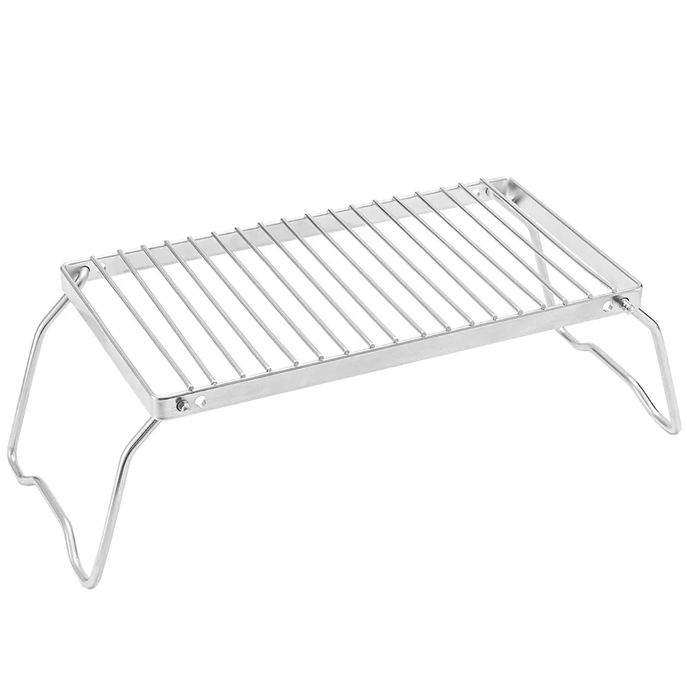

Adjustable Height Barbecue Rack Stainless Steel Folding Portable Grill for Outdoor Camping Bbq Stand Fire Grill