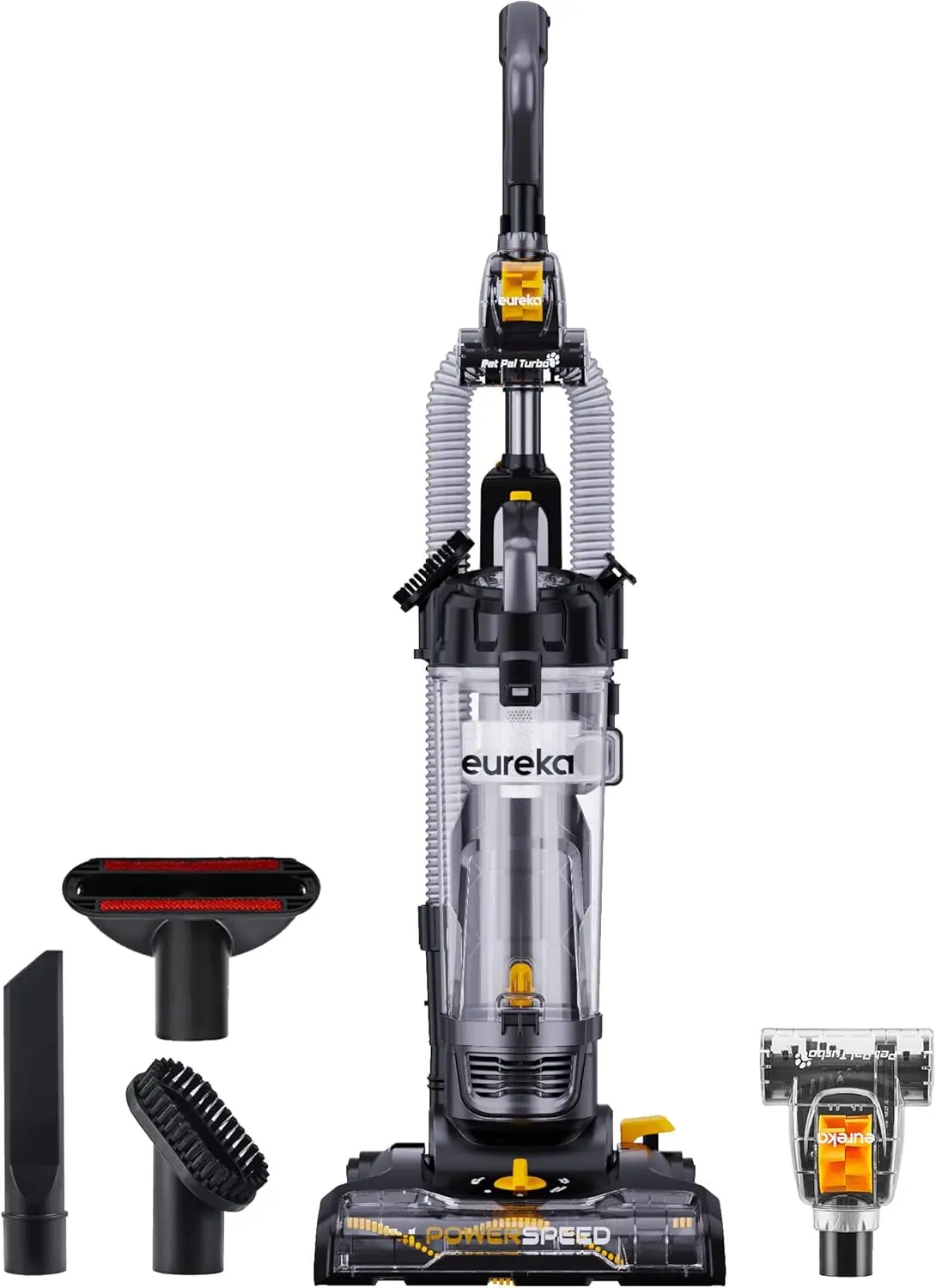 

Lightweight Powerful Upright Vacuum Cleaner for Carpet Hard Floor Pet Turbo Black Yellow