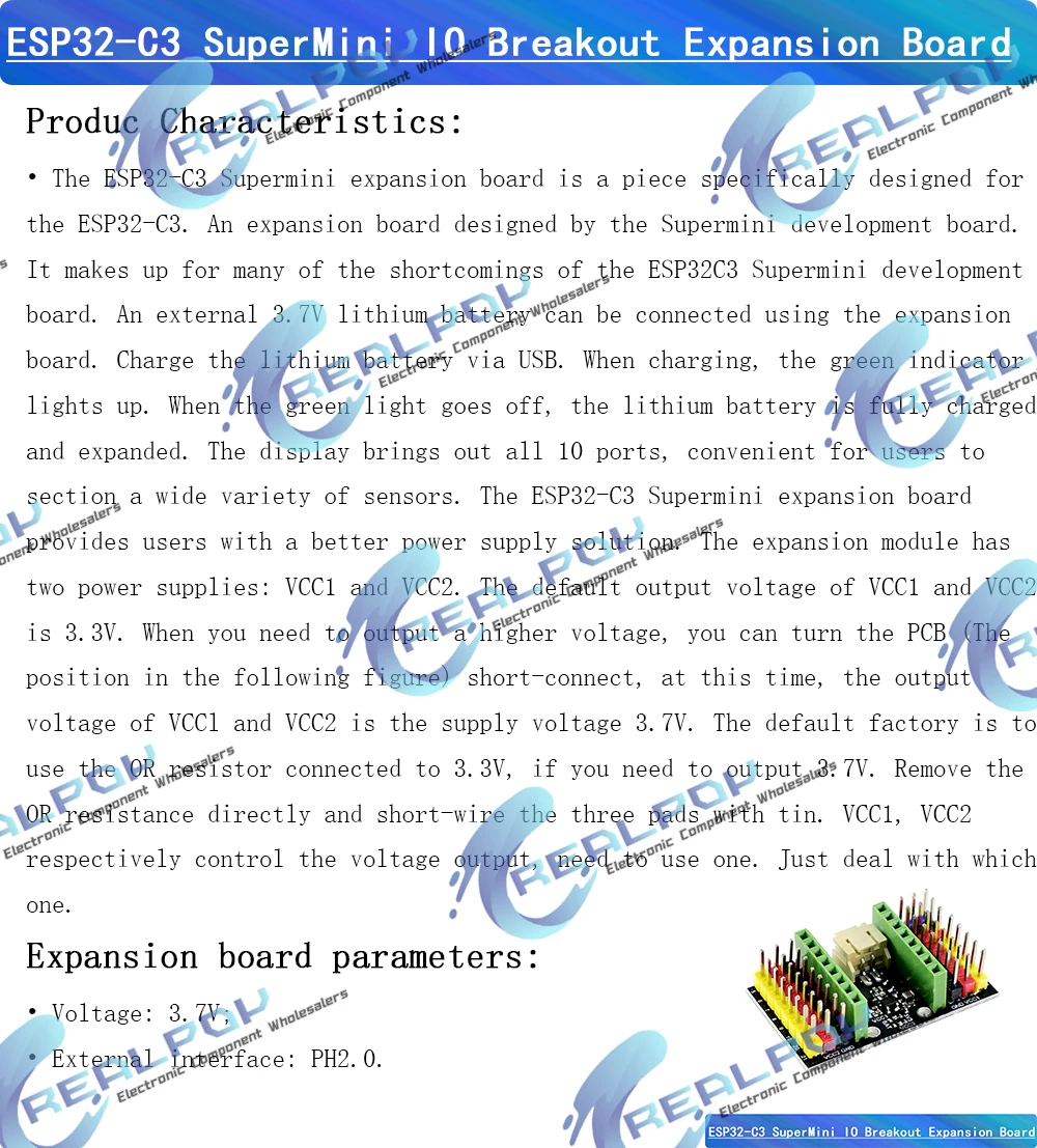 ESP32-C3 MINI Entwicklungsboard ESP32 SuperMini Entwicklungsboard ESP32-C3 MINI Board WiFi Bluetooth Erweiterungsboard – Detail 2