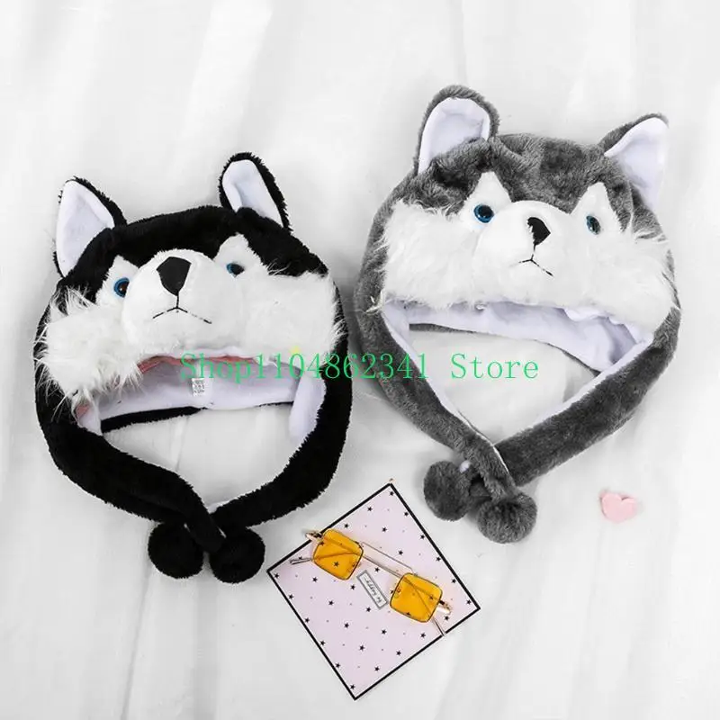 chapeau-en-peluche-loup-mignon-d'halloween-chapeau-dessin-anime-bonnet-chaud-doux-coupe-vent-accessoires-sur