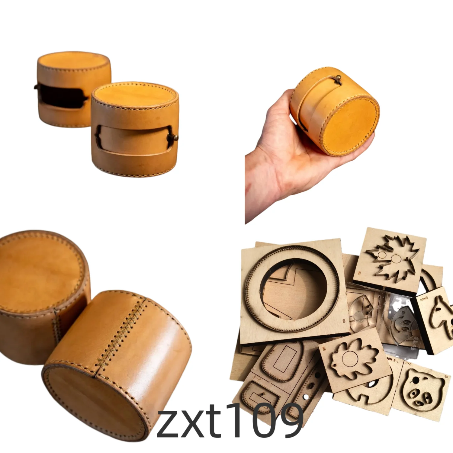 

Leather storage bag for dice box, leather cutting tool, cutting mold, wooden mold tool ,hand cutting knife zxt109.