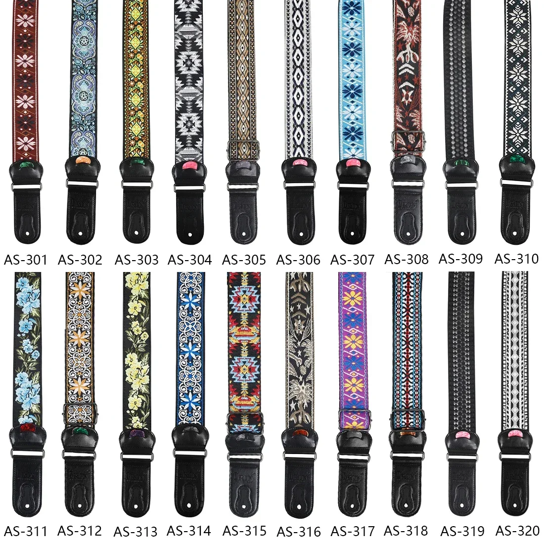 Guitar Bass Universal Strap Cotton Embroidery Straps Adjustable Neck Strap With Pick Electric Acoustic Guitar Bass Accessories