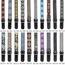 Guitar Bass Universal Strap Cotton Embroidery Straps Adjustable Neck Strap With Pick Electric Acoustic Guitar Bass Accessories