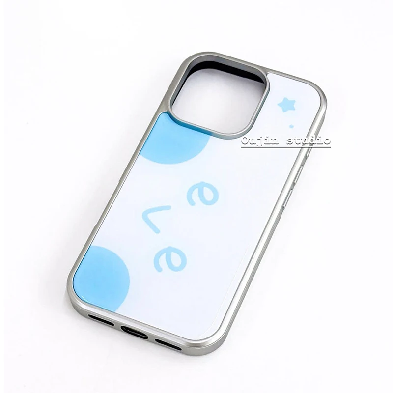 Ins Blue Star Letter Expression Electroplated Drip Glue Phone Case For iPhone 17 Air 16 Pro Max 15 14 Plus 13 12 11 Back Cover - view 2