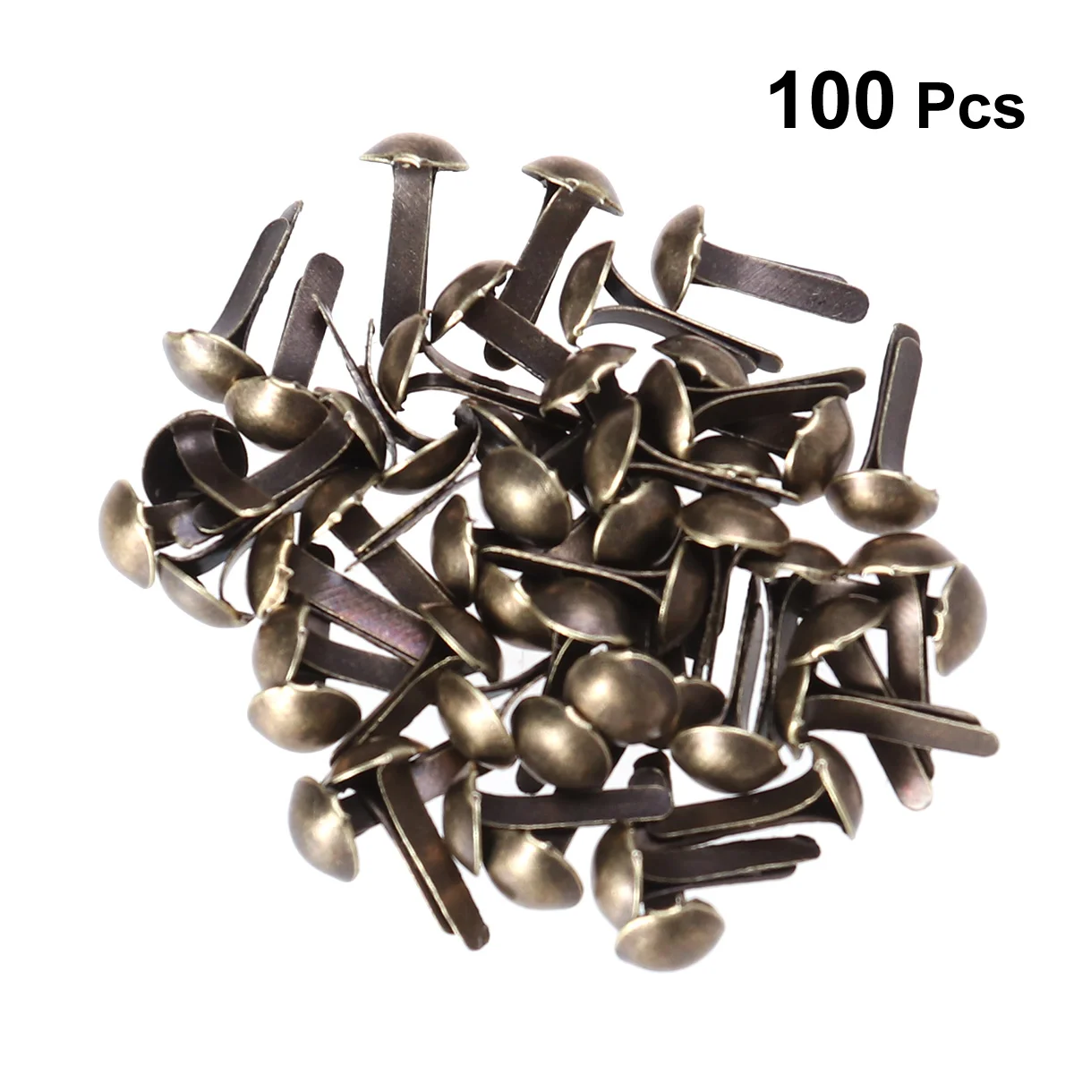 Metal Paper Fasteners: 100pcs Electroplating Brads for Crafts DIY Waterproof and Anti Rust Bronze Color 4.5x8mm Size