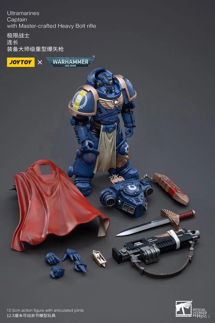 【FS】 JOYTOY Warhammer40K Ultramarines Captain with Master-crafted Heavy Bolt Rifle 1/18 Scale Figures Model ToysGifts Collection view 6