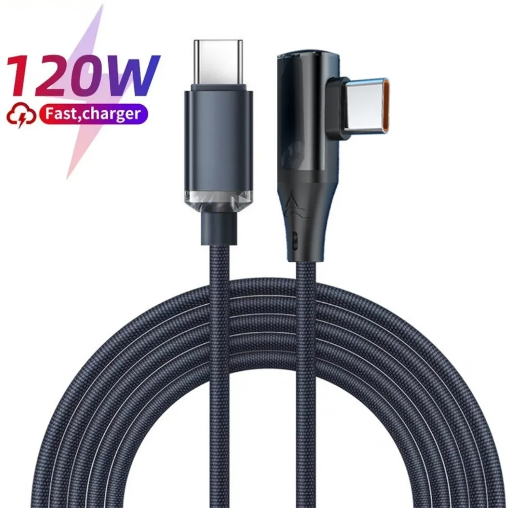 120 W 90 Grad Ellenbogen USB C Kabel PD Schnelle Lade Telefon Ladegerät Draht Typ C Schnell Ladekabel für iPhone Samsung Xiaomi Huawei