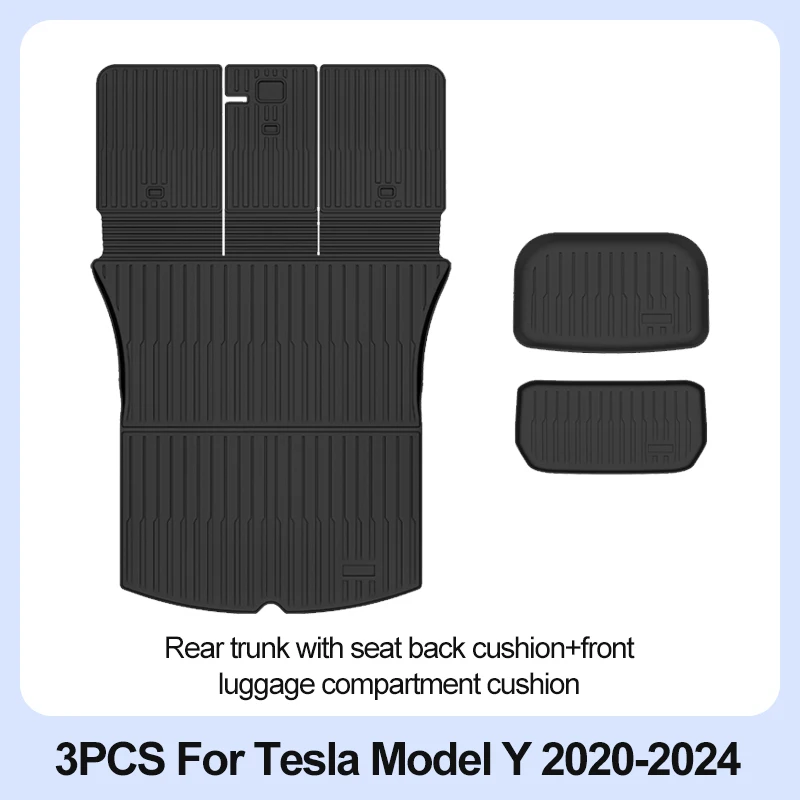 Tesla Model Y Vloermatten 2024 2023 2022 2021 2020 All Weather Vloerbeschermers Volledige Set Waterdicht Antislip Interieurbescherming