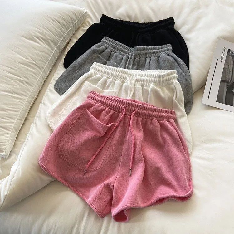 American Sle High Waist Wide Leg A-Line orts Women's Casual Spor Home Wear Summer Loose Fit Hot Pants with kets