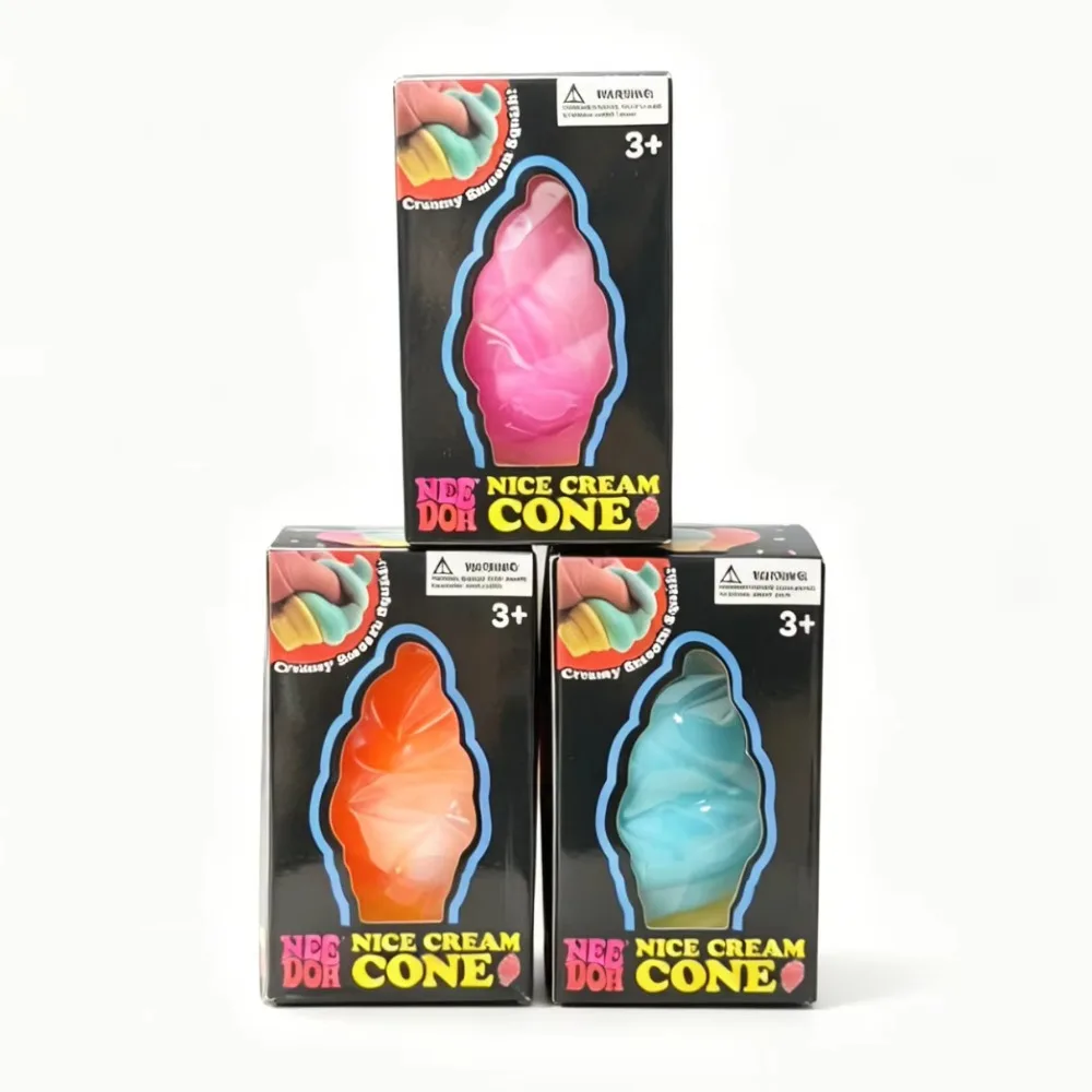 Schylling NeeDoh Nice Cream Cone Squeeze Toy Soft Non-toxic Slowly Rising Heal Anti Stress Alleviate Adult Vent Calming Toy Gift