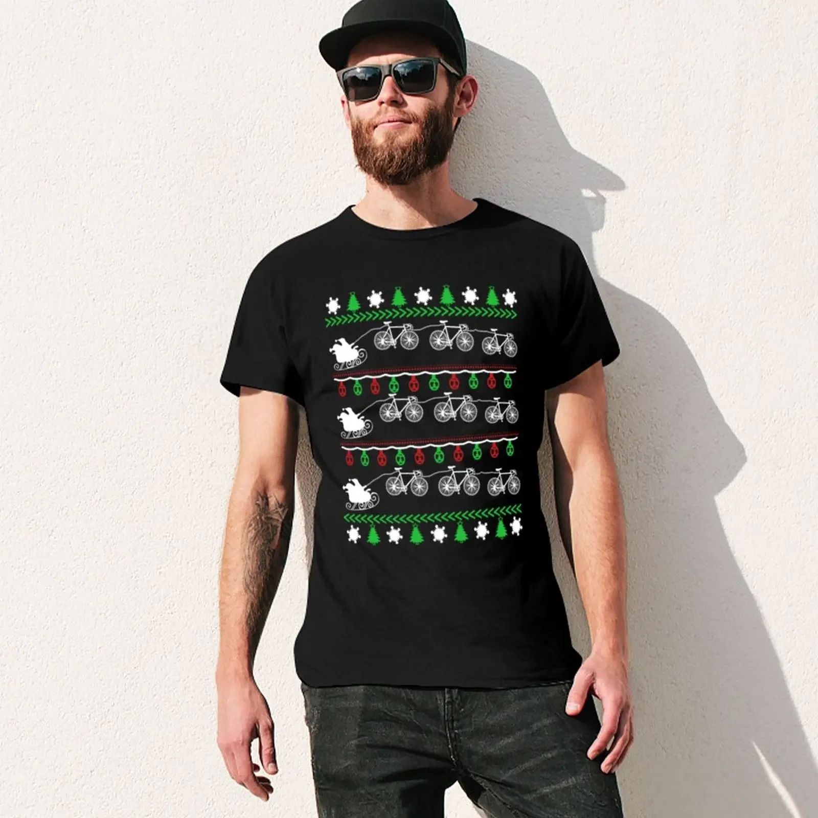 Camiseta divertida de feliz ciclismo para hombre, suéter de Navidad feo, sublime vintage customs sweat, camisetas blancas