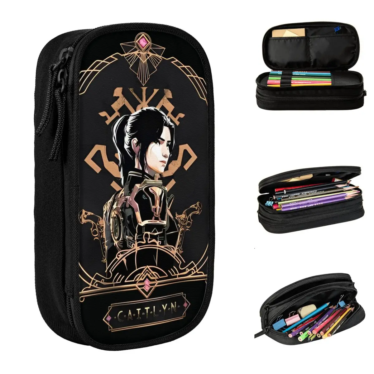 

Arcane Caitlyn Kiramman Game Pencil Case Girls Boys Cute Pencil Box Printed School Pencil Cases Stationery Gift