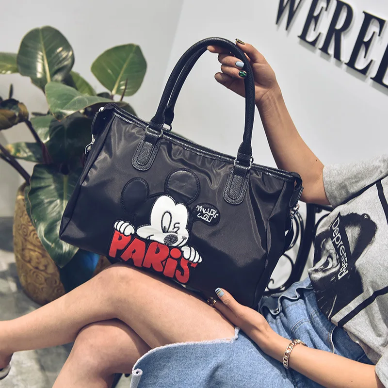 Disney 2024 New Fitness Travel Bag for Women, Fashionable Cartoon Mickey Business Trip Luggage Bag, Lightweight Handbag