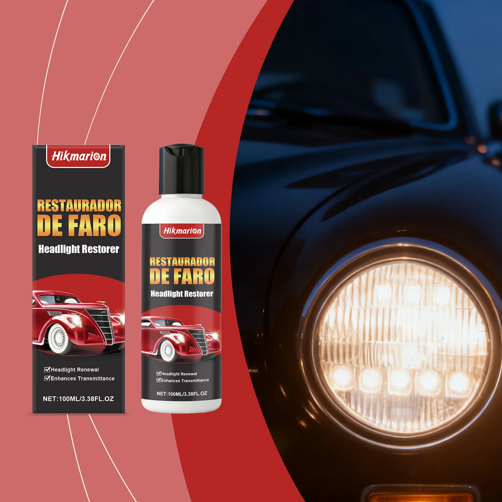 

Средство для ухода за автомобильными фарами: улучшает четкость света, восстанавливает блеск, удобно для ежедневного ухода за фарами.