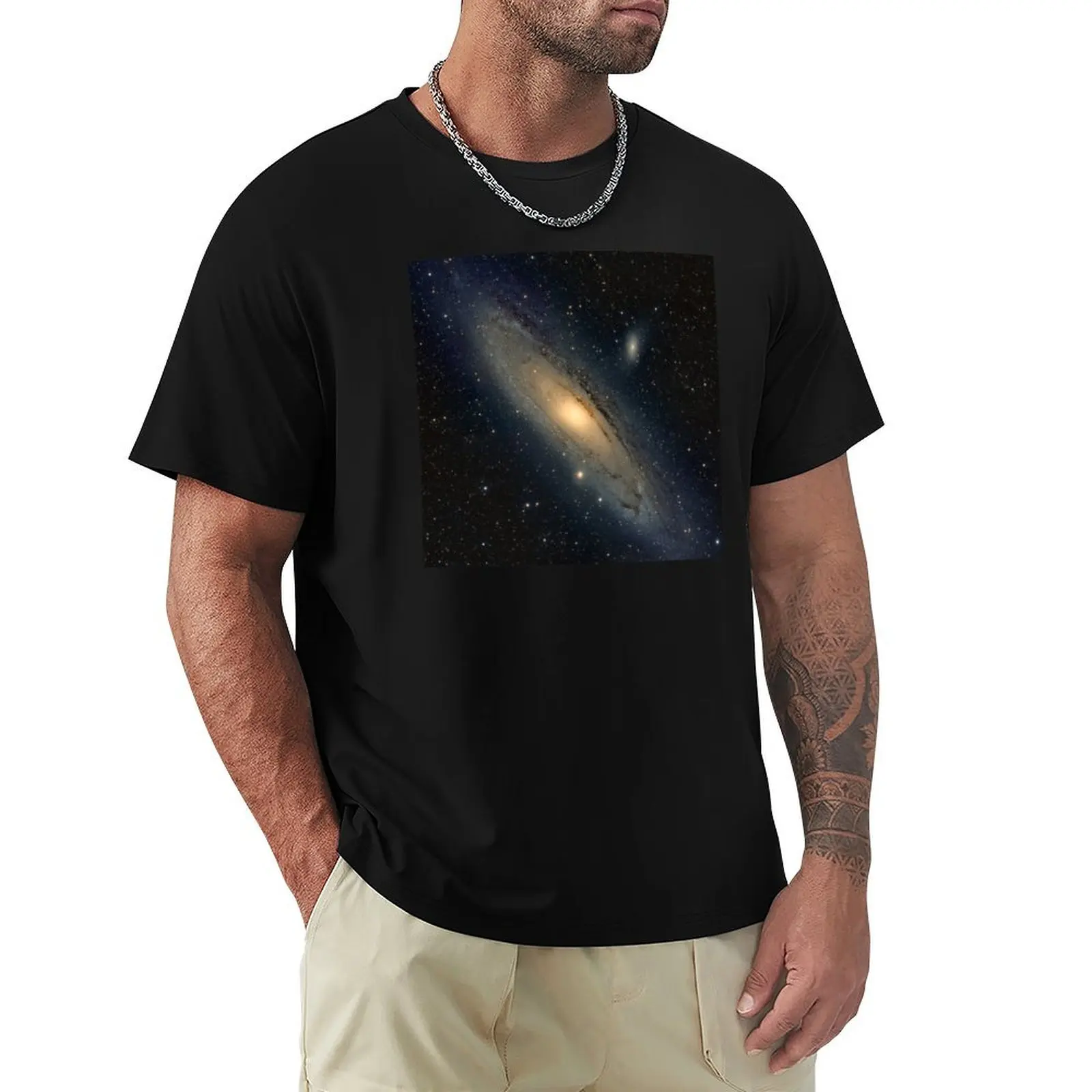 Andromeda Galaxy T-Shirt graphic tee shirt Aesthetic clothing tops mens t shirts casual stylish