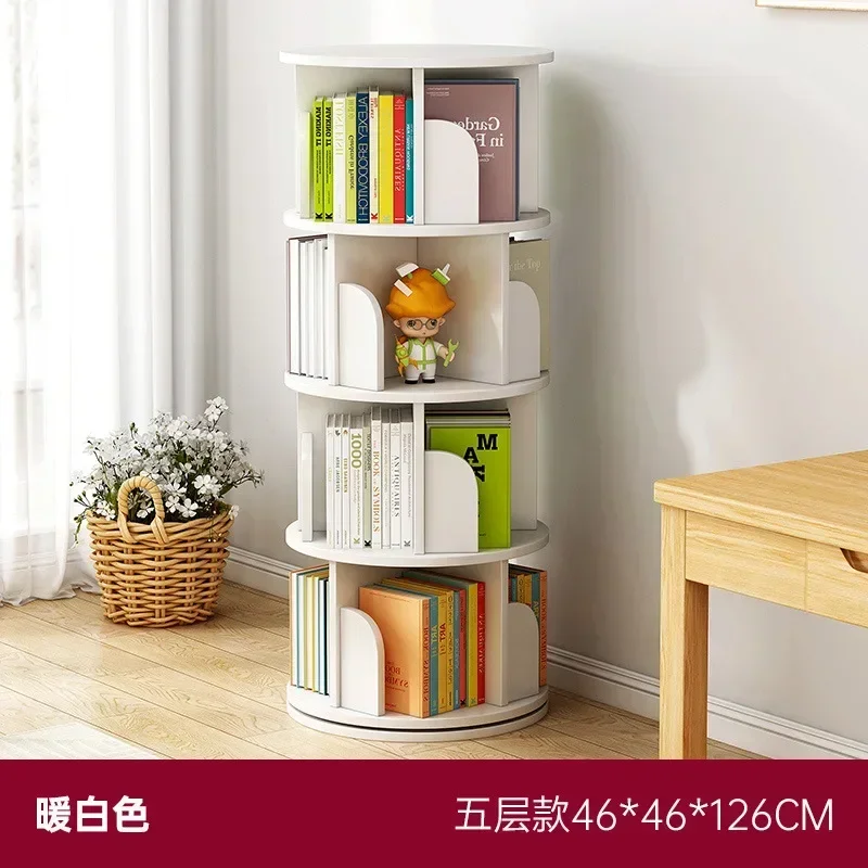 Rotating Bookcase Storage Floor Stand Simple Kids Picture Book Shelf Student Estanteria Libros Modular Furniture