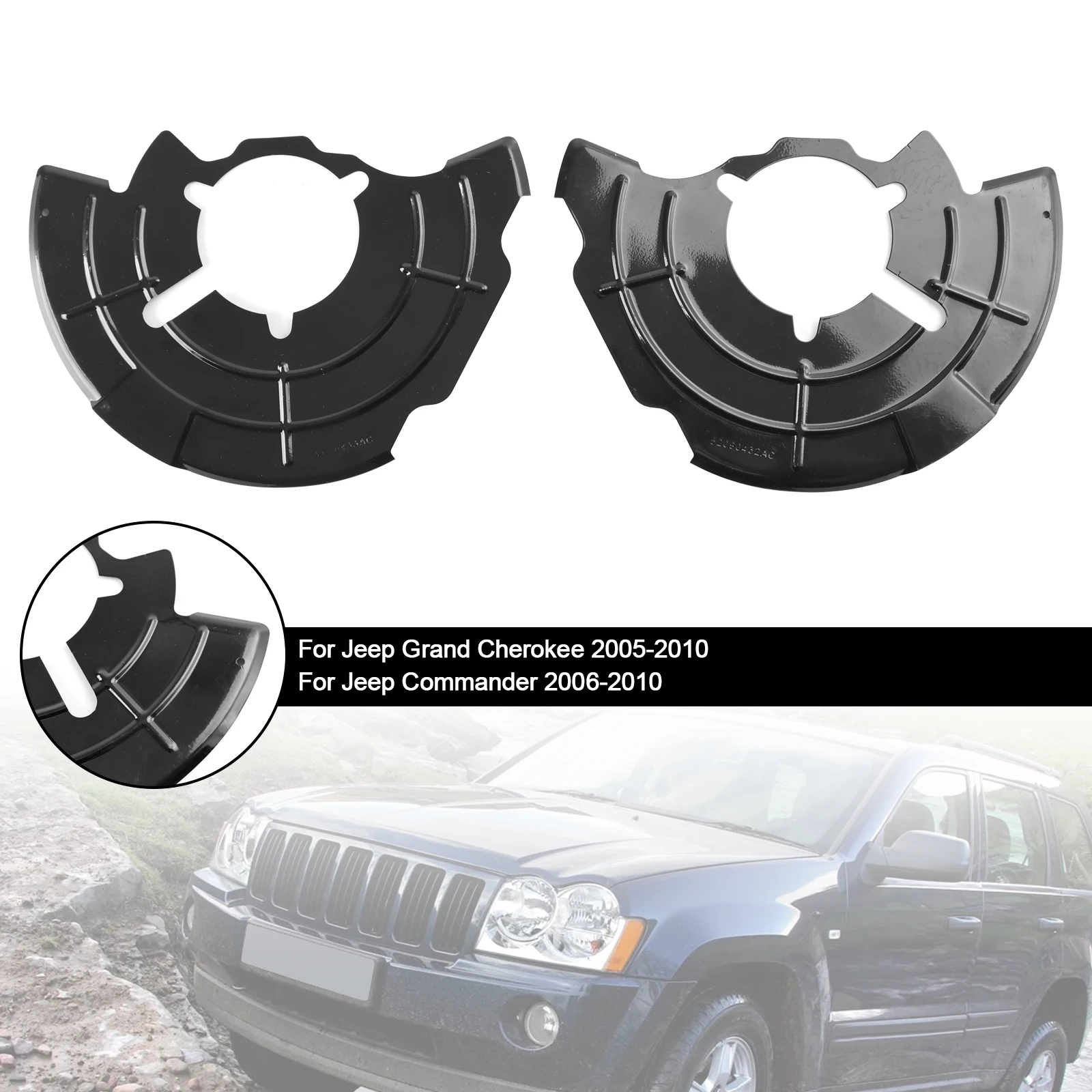 Right+Left Front Brake Dust Shield Fit for Jeep Grand Cherokee Commander 2005-2010