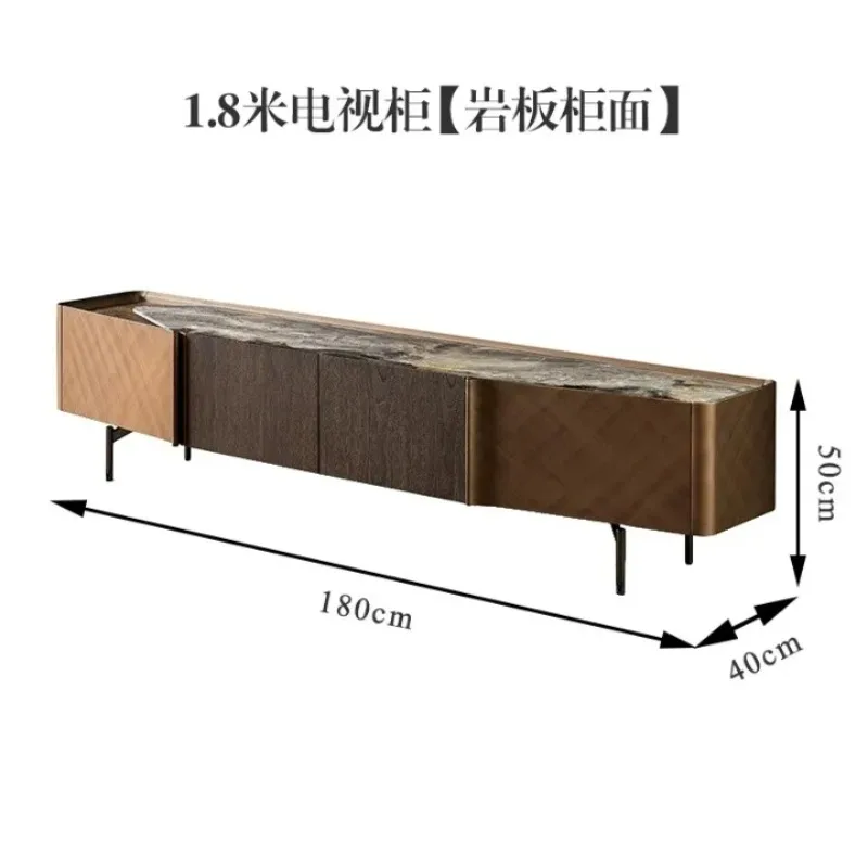 TV cabinet living room high-end villa luxury post-modern designer video and audio rock slab side cabinet