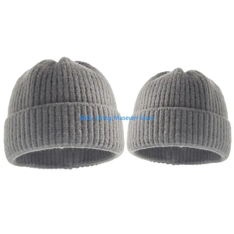 

P31C Baby Hat Solid Color Warm Wool Hat Parent-child Unisex Baby Winter 7 Colors